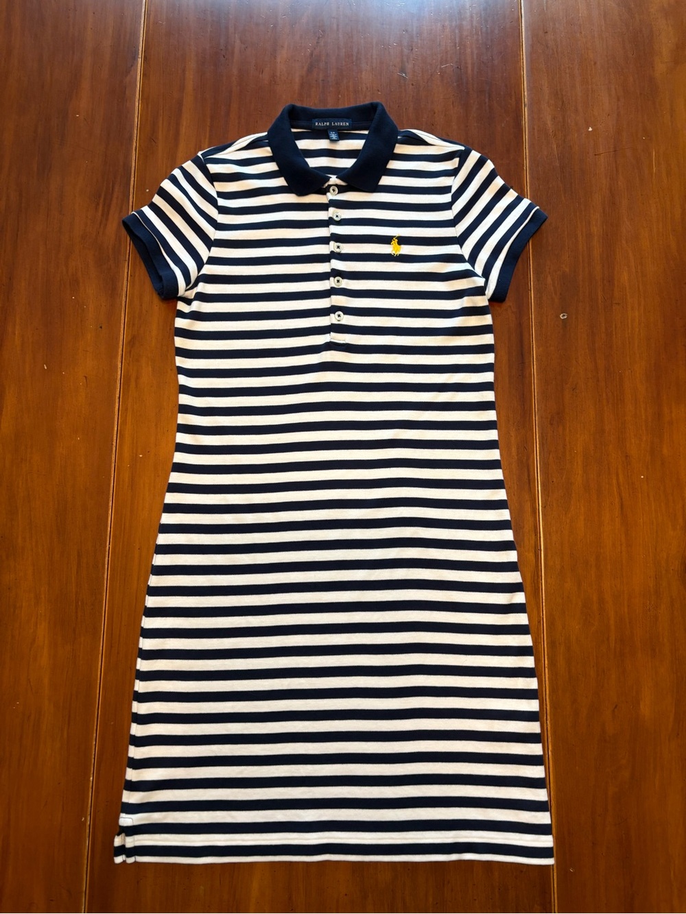 Ralph Lauren Navy and White Striped Polo Shirt Dress